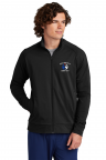 Black Men's Sport Stretch Full-Zip Jacket with NASBOCES  Child Care Skills Logo